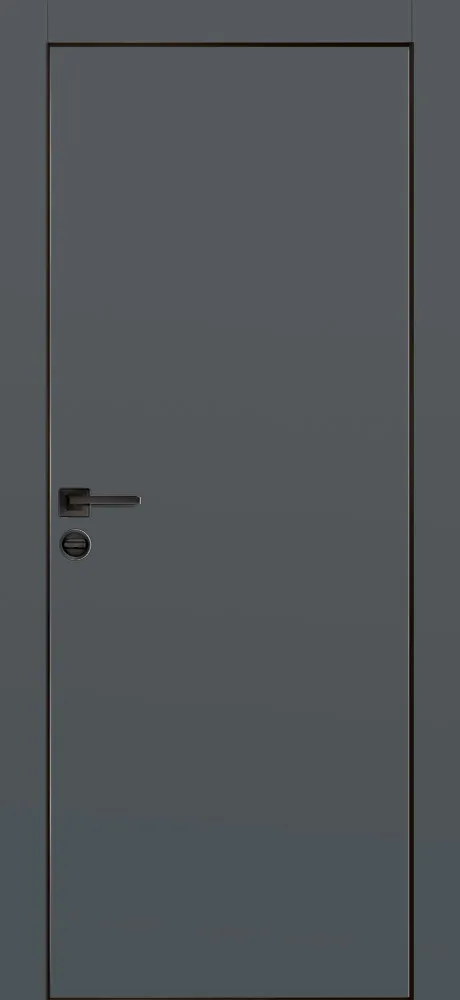 Межкомнатная дверь ПХ-1 черная кромка с 4-х ст. Графит матовый