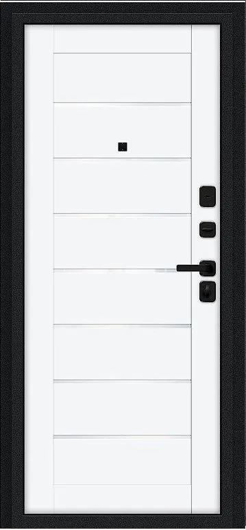 Товар Дверь Браво Техно/SBlack Букле черное/White Silk DIS007420