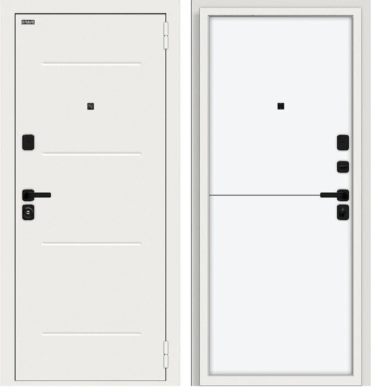 Дверь Браво Аура/SBlack Шагрень белая/White Silk DIS007421