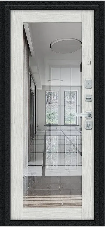 Товар Дверь Браво Флэш МФ/BChrome Букле черное/Bianco Melinga DIS007423