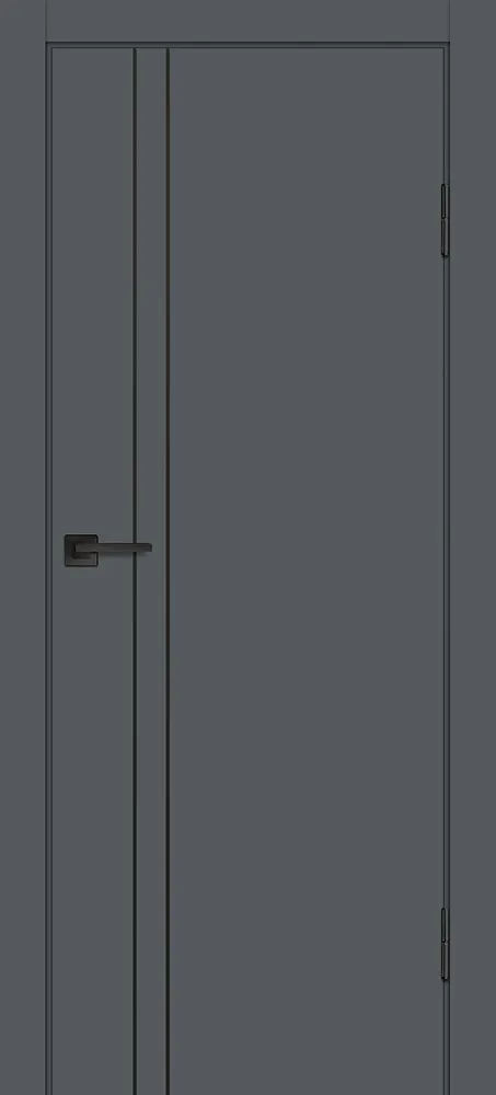 Межкомнатная дверь П-20 ал. молдинг Черный Графит матовый
